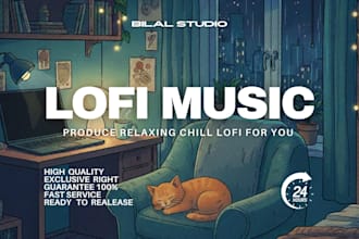 produce relaxing chill lofi for you in 24 hours delivery