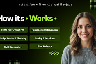 convert figma, PSD, xd to wordpress, shopify, webflow nd framer web responsive