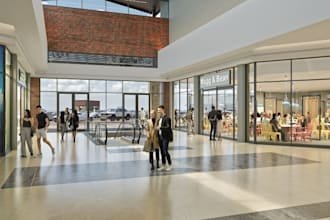 renovate modern shopping mall, gastronomy space, retail center,restaurant render