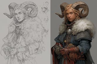 illustrate your d and d character portrait