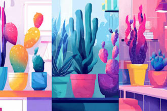 create colorful flat vector illustrations