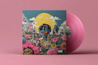 hand draw a cartoon album cover for you
