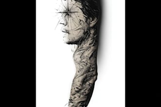 high end dotwork tattoo design for you