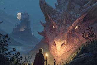 illustrate fantasy book cover, children book cover design