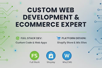 build a custom website full stack web development shopify or wix site