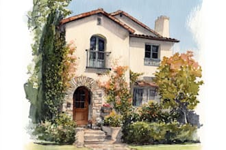 draw home portrait sketches with watercolor