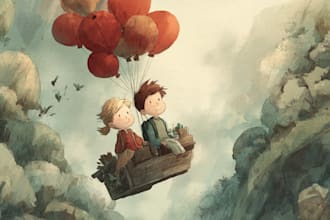 draw digital watercolor children book illustration