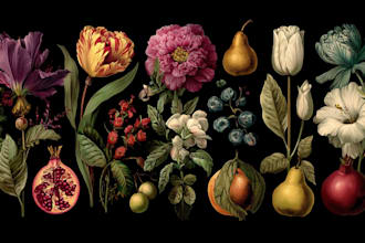 make a fabulous botanical fruit plants illustration