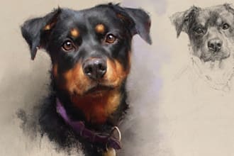 draw disney pet portrait