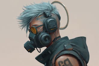 design cyberpunk character, original character design