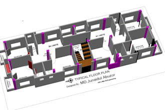 do auto cad 2d floor plan and 3d visualization any problem solve drafting