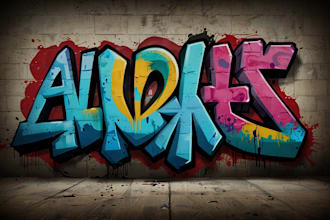design awesome graffiti pop art font logo