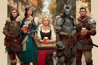 draw your dungeons and dragons party custom character art