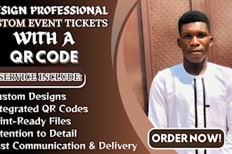 design professional custom event ticket with a qr code