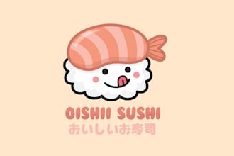 create custom vtuber anime, jrpg, cute kawaii logo design
