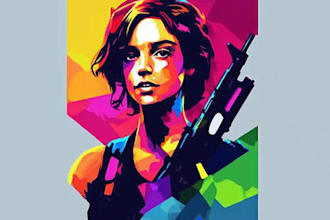create colorful wpap pop art portrait