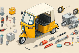 design e rickshaw, e auto, and electric vehicle components