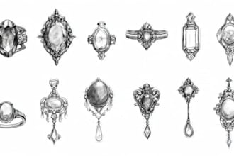 design jewelry hand sketches for you