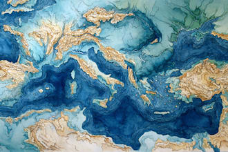 watercolor map illustration just for you