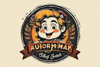 do vintage cartoon character design illustration logo emblem