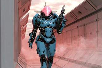 create retro mecha or scifi gundam art
