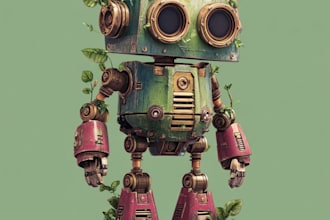create high quality sci fi robot character illustrations