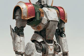 create stunning sci fi robot character art and designs
