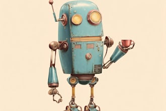create amazing sci fi robot character art and illustrations