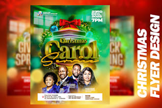 design a stunning christmas event flyer for church or party