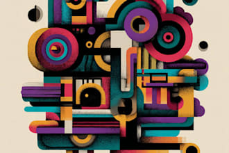 create abstract geometric digital art