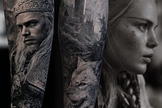 create a tattoo design of tattoo sleeve