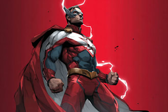 create scifi, superhero character art