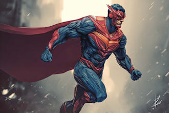 draw superhero character art
