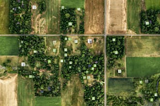 create estate aerial maps with specific logo labels
