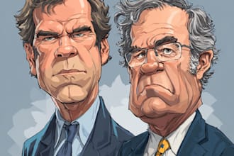 do newyorker, political comic strip in cartoon style