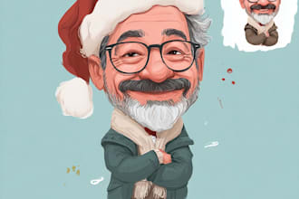 draw christmas cartoon caricature