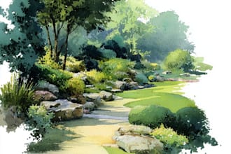 draw original watercolor landscape or architecture art