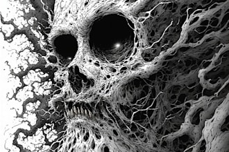 make a dark art illustration, graphic design