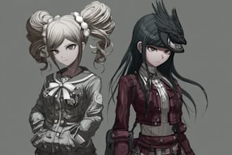 make an danganronpa inspired character in anime style