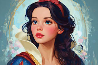 draw a beautiful disney style portrait illustration