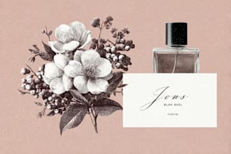 create hand drawn botanical floral logo design