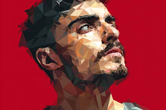 design face low poly vector illustrations