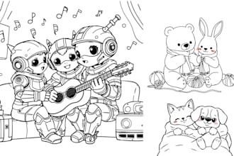 design cute and cozy coloring book