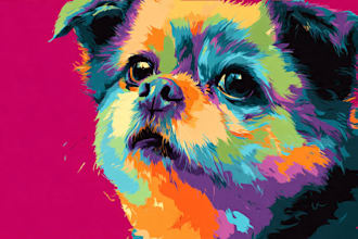 draw pop art dog cat pet potrait