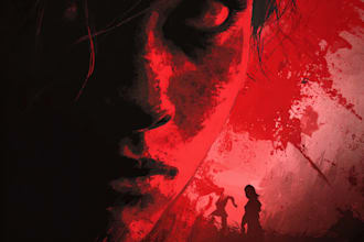 make a horror style illustration, artwork,