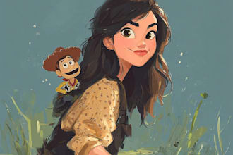 turn you into a disney princess or prince cartoon portrait