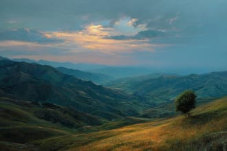 paint landscape in real oil painting