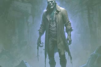 make illustration in dark and horror style for anime manga