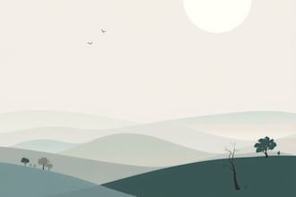 create minimalist landscape illustrations and posters
