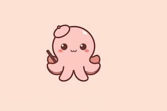 design a cute kawaii cartoon mascot logo